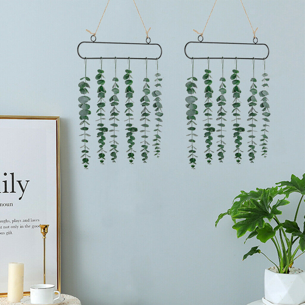 2Pcs Rustic Eucalyptus Wall Decor Plant Vine Boho Bedroom Wedding Decoration