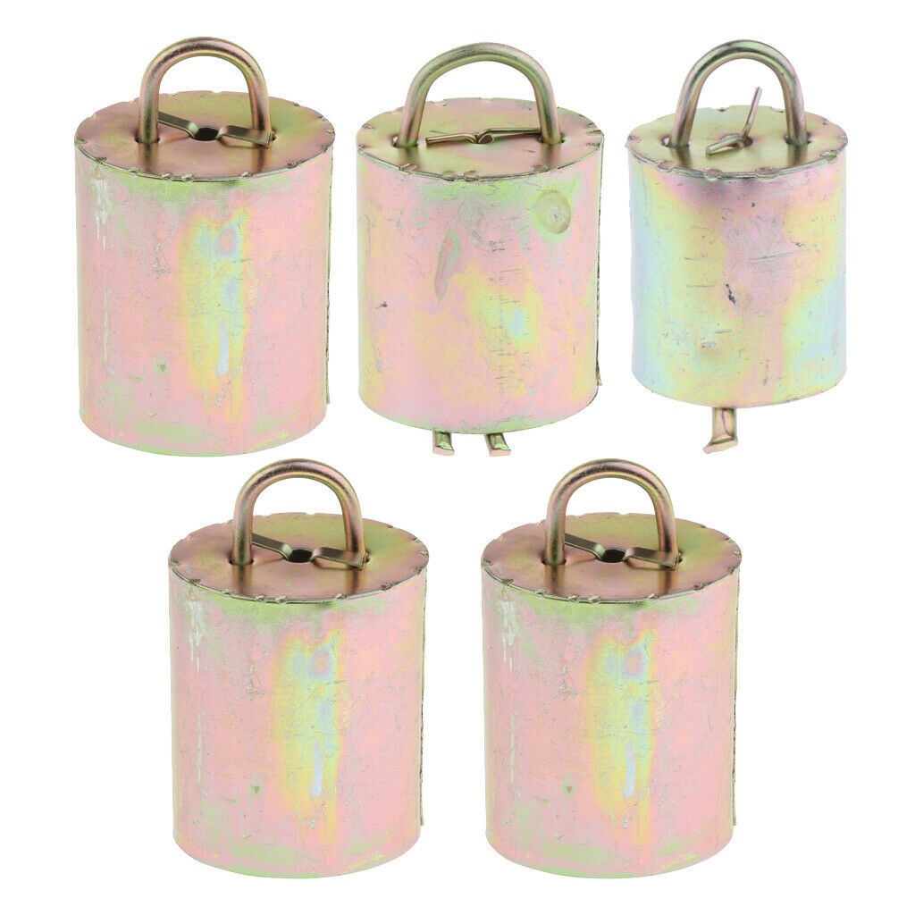 5x Cow Horse Sheep Grazing Copper Bells Cattle Farm Animal Copper Loud Bells