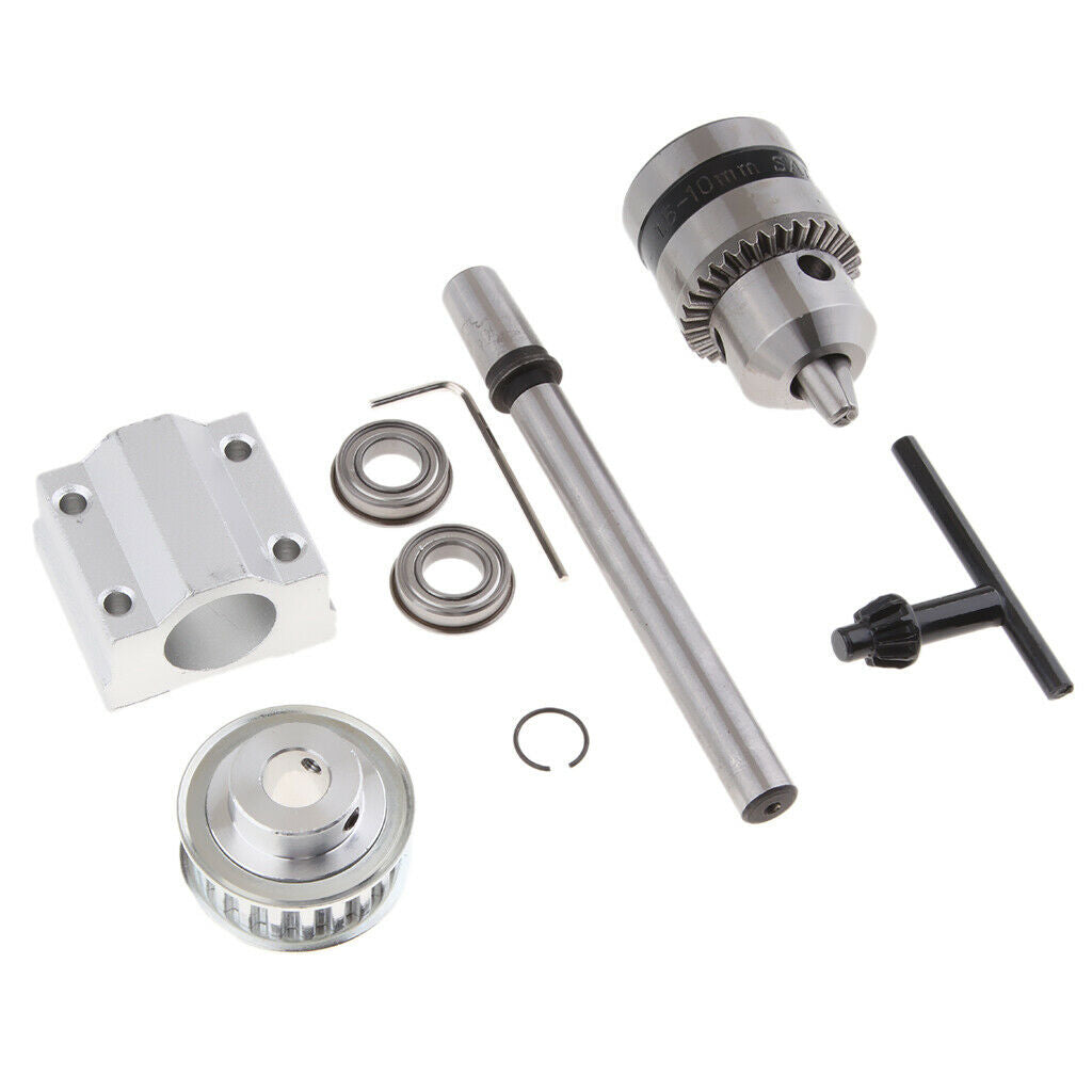 DIY Micro Bench Drill Spindle Assembly No Power Spindle with B12 Drill Chuck