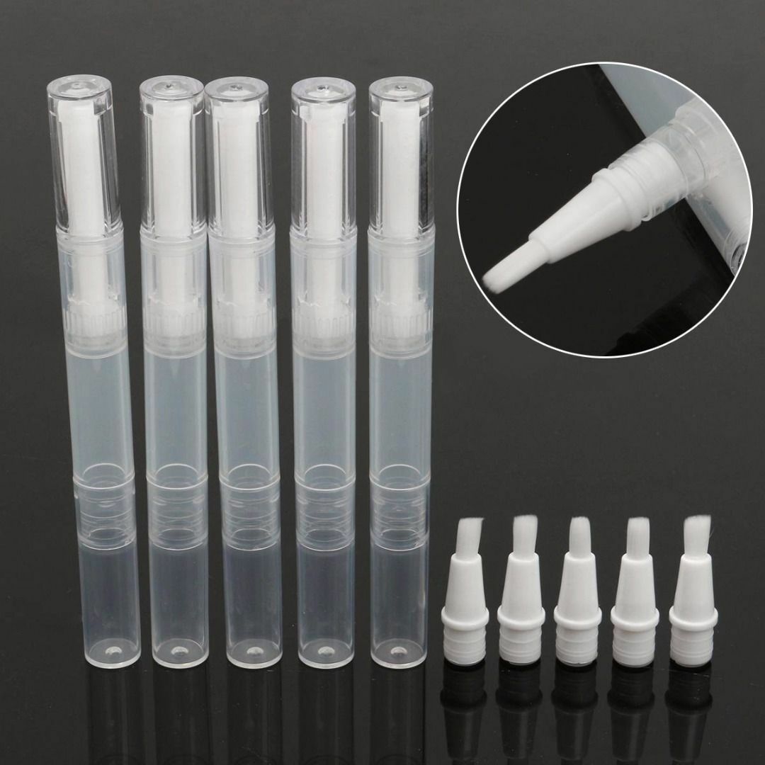 5pcs Cuticle Oil Container With Brush Lip Balm Nail polish Tube Empty Twist Pen