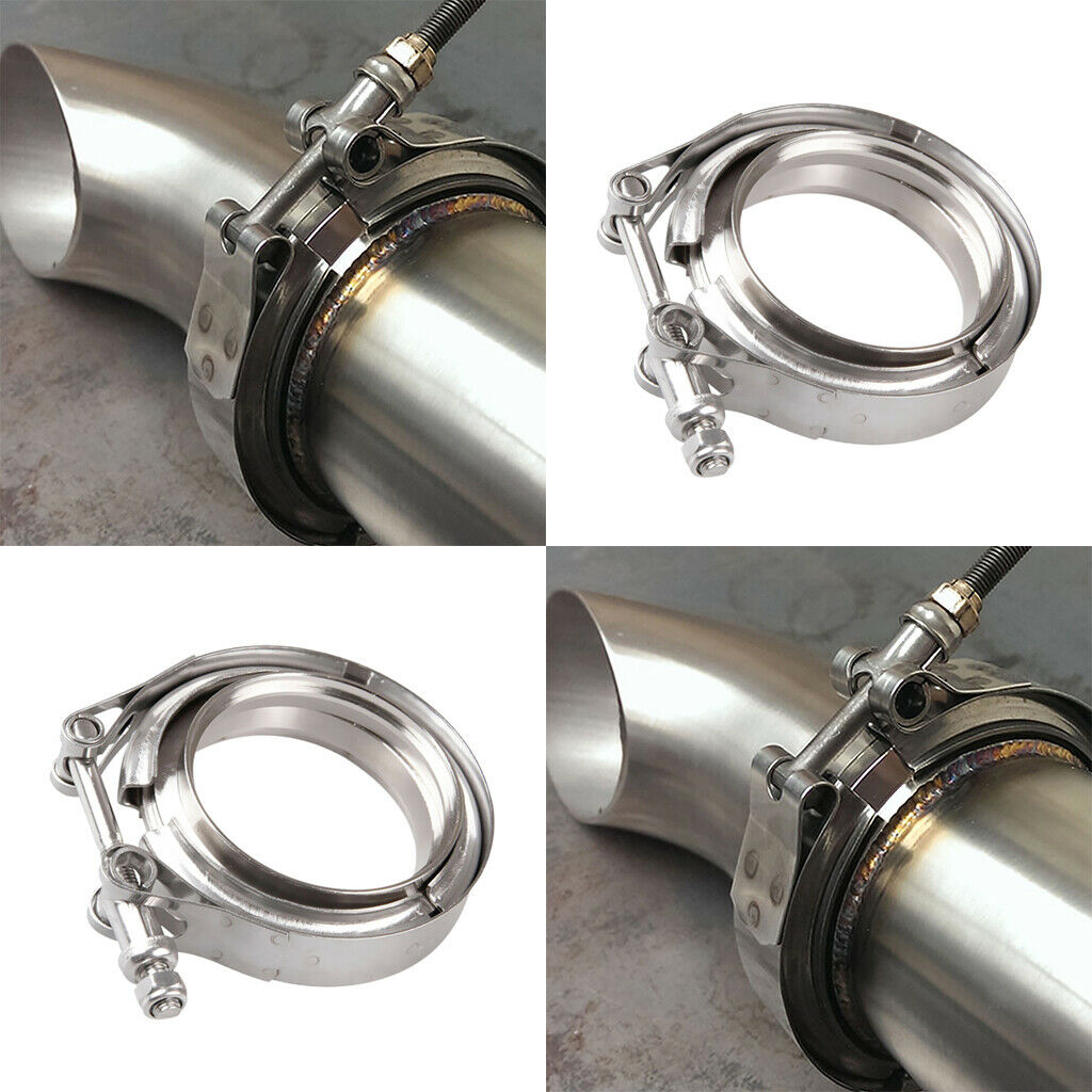 Stainless Steel V Band Downpipe Flange Clamp Turbo Exhaust Downpipe 3&4 Inch