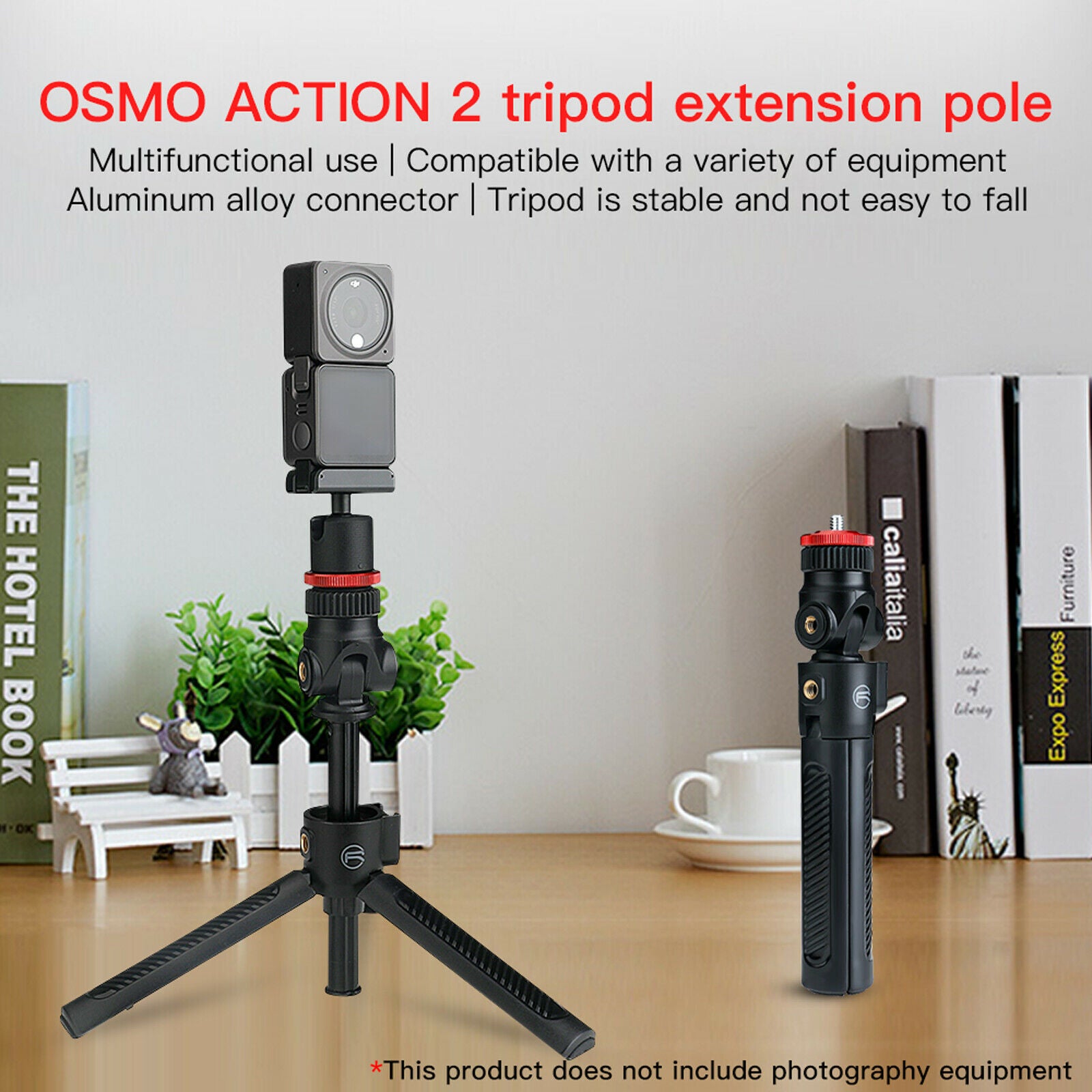 For DJI Action 2 Action Camera Extension Pole Tripod W/GoPro Adapter Base Set