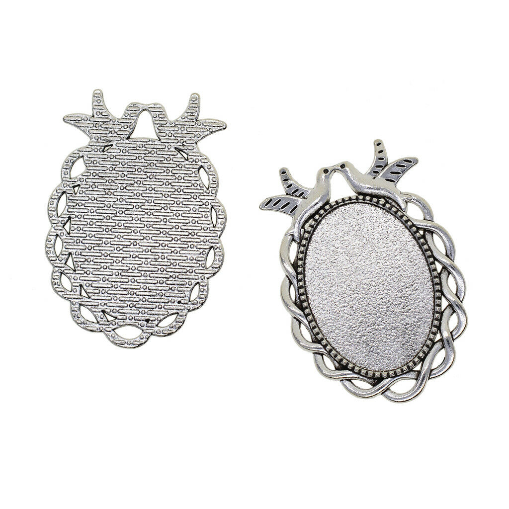 10x Oval Blank Bezel Cameo Cabochon Pendant Setting Blanks Jewelry Findings