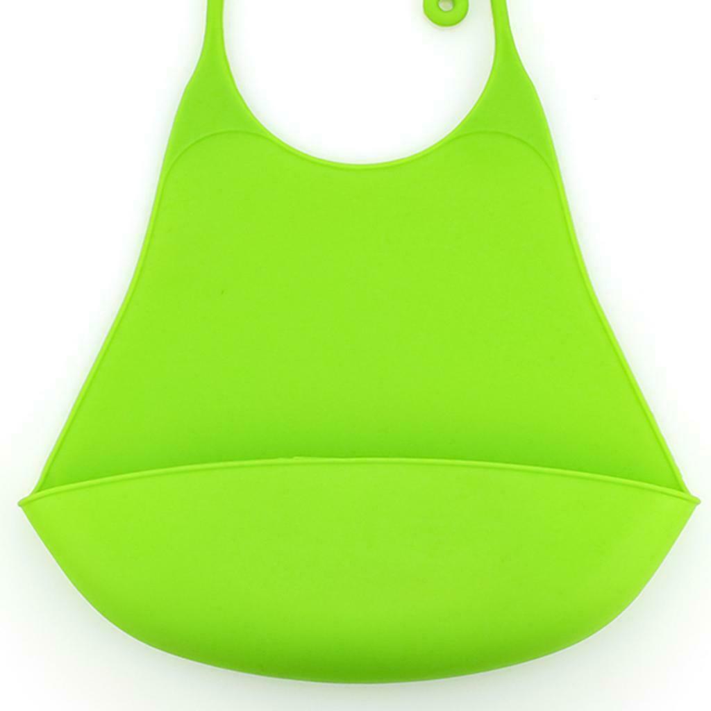 2 Pack Kids Silicone Bib Clothing Protector w/Crumb Catcher Easly Wipe Clean