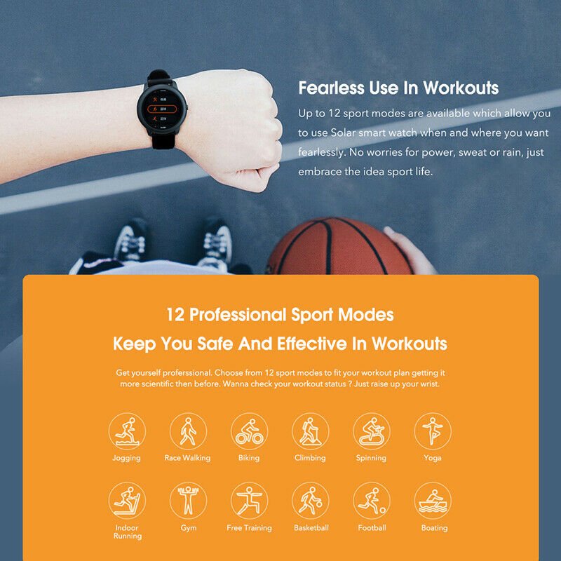 Haylou Solar Smart Watch Sport Metal Heart Rate Sleep Monitor IP68 Waterproof