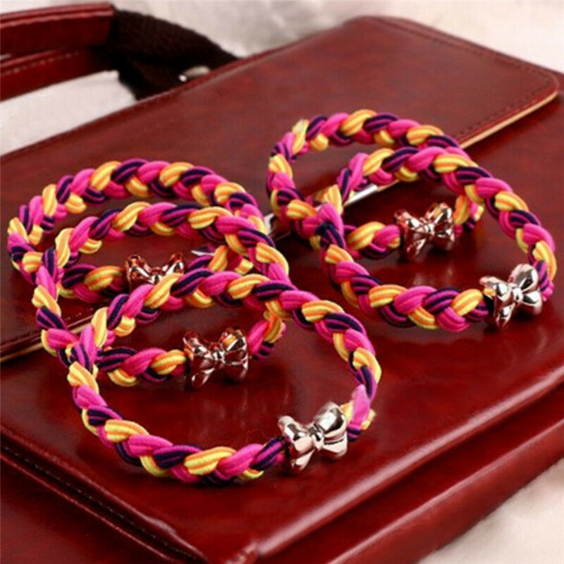 10X Bow Headwear Hair Ties Rope Hairband Elastic Hair Bands Girls AccessoriesBFL