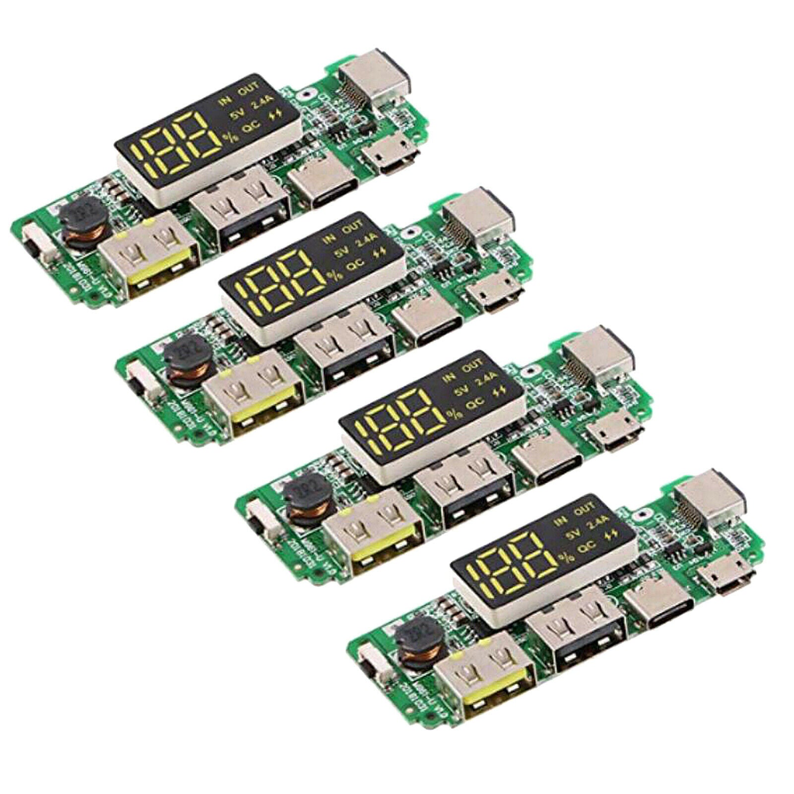 4x 5V 2.4A Dual USB Battery Charger Boards Mobile Charging Accessories