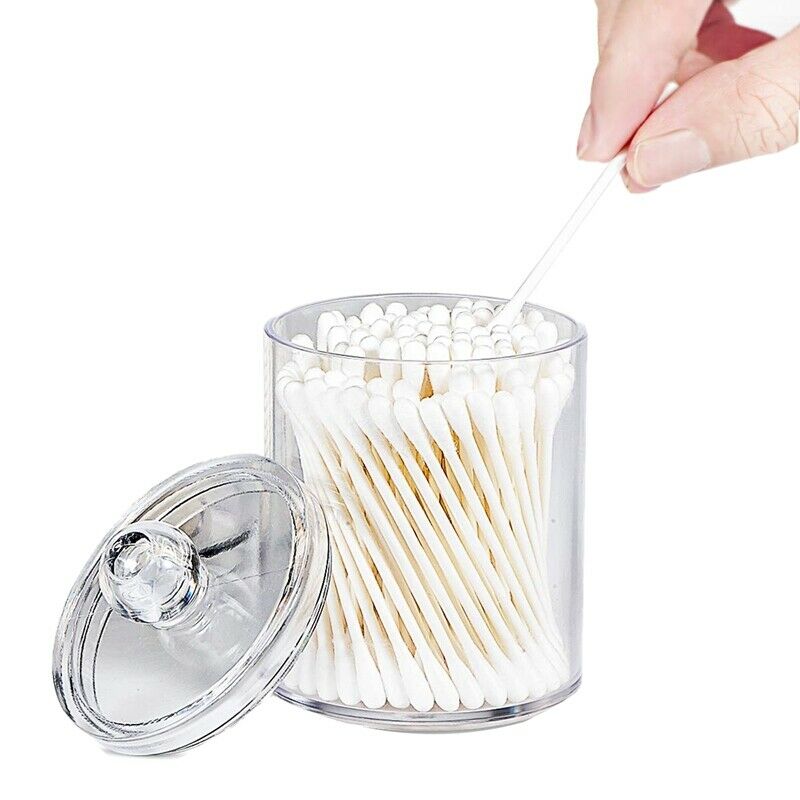 1X(Dispenser Apothecary Jars Bathroom Holder Storage Canister Clear Plastic 8P9)