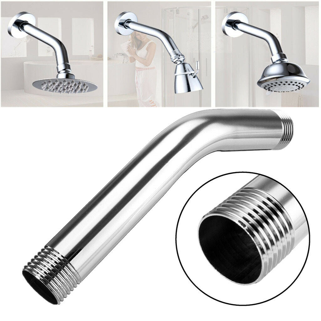 G1/2'' 15cm Stainless Steel Shower Head Extension Angled Shower Arm Extra Pipe