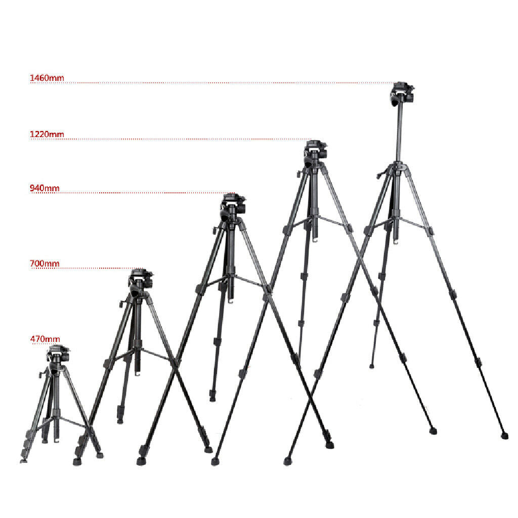 Professional Travel Tripod Pan Head Aluminum Portable for DSLR Camera