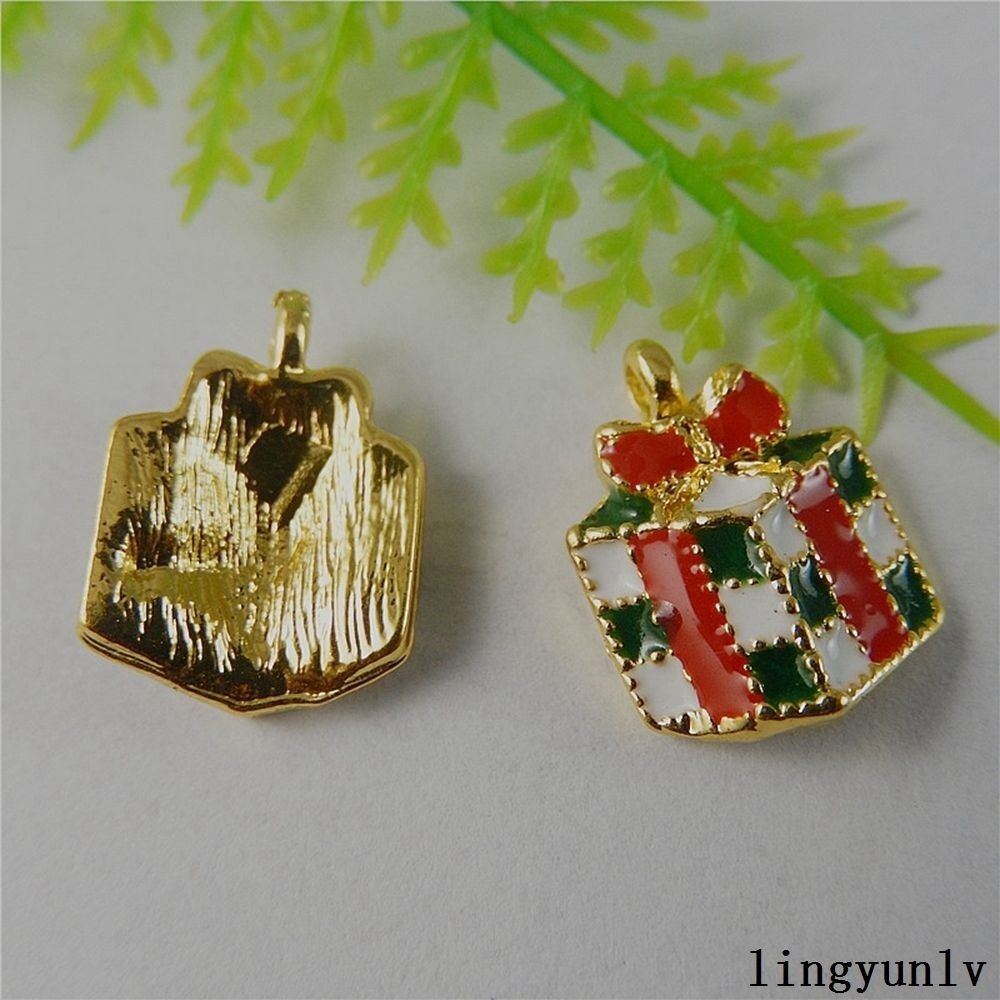 50806 Colorful Tone Alloy Beautiful Gift Box Pendant Charms Finding Craft 5pcs
