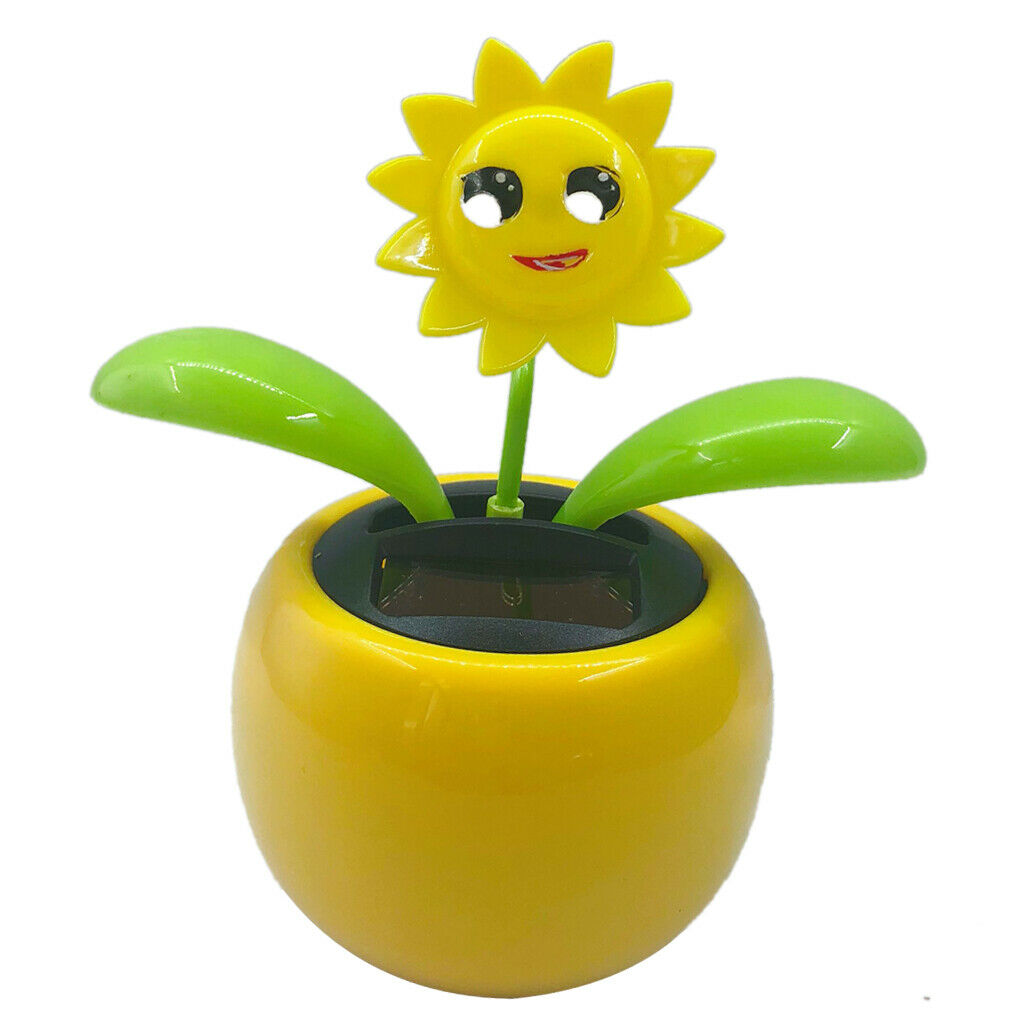 2pcs Solar Powered Dancing Toys in Colorful Pots,No Battery Shaking Bobbleheads