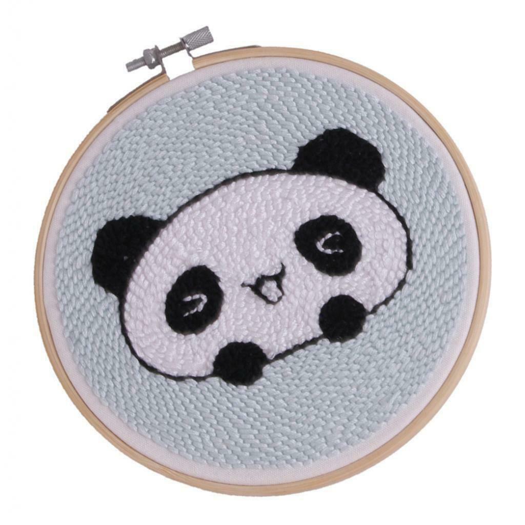 2Set DIY Animal Punch Embroidery Kits Handcraft w/ 15cm Hoop for Adults Kids