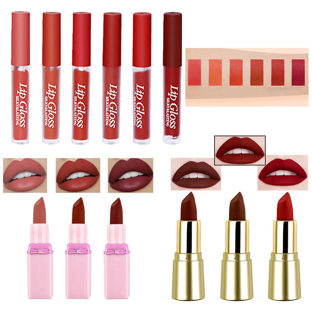 6 Packs Non-sticky Smooth Lip Gloss Waterproof Long Lasting Lip Tint Glaze