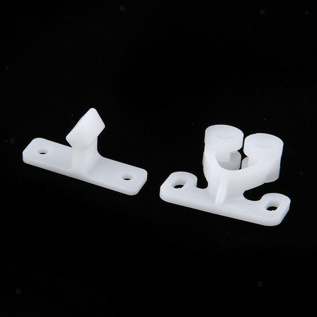White Plastic Twin Double Ball Roller Catches Closet Door Latch Hardware