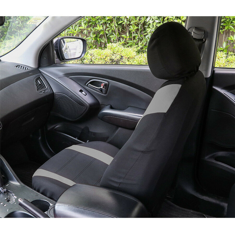 9 PCS Car Seat Cover Set Fit Most Car Interior Accessories Grey Seat Covers
