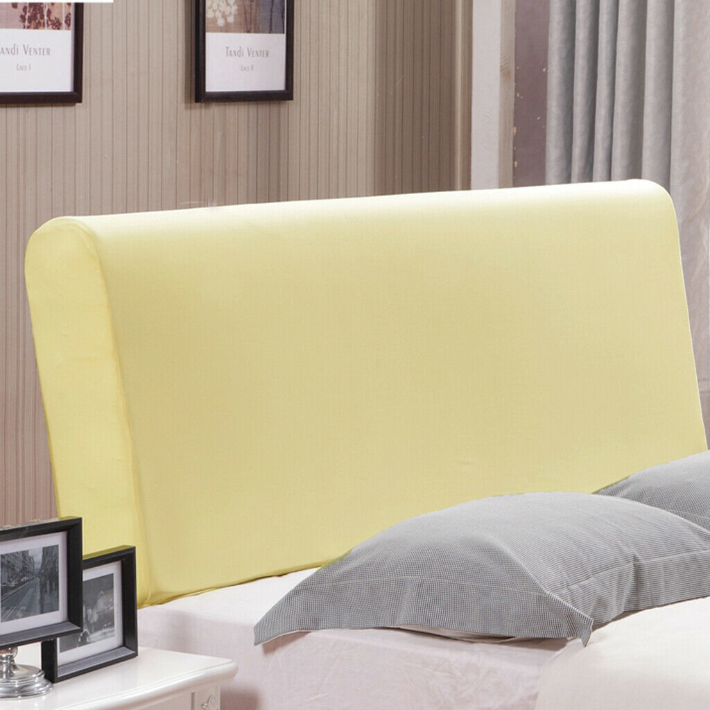 Dustproof Stretch Bed Headboard Slip Cover Protector Decoration Yellow