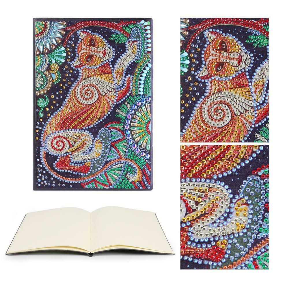 DIY Leopard Special Shaped Diamond Painting 50 Pages A5 Sketchbook Notebook @