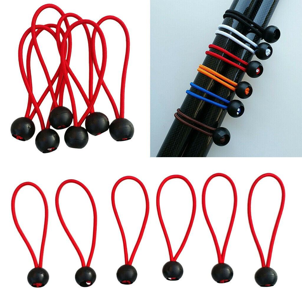 12pcs Ball Bungee 6 Inch Tie Down Cord with 22mm Ball, for Camping Tent Canopies
