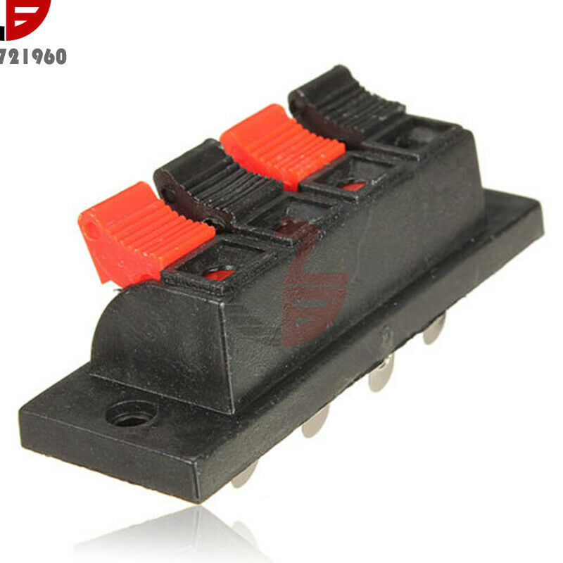 5PC 4 Way Stereo Speaker 4 Pin Terminal Push Release Connector Plate Strip Block