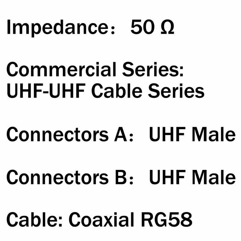 1Pcs UHF PL259 Male to Male Plug Coax Pigtail Jumper Coaxial Cable RG58 25cm CA