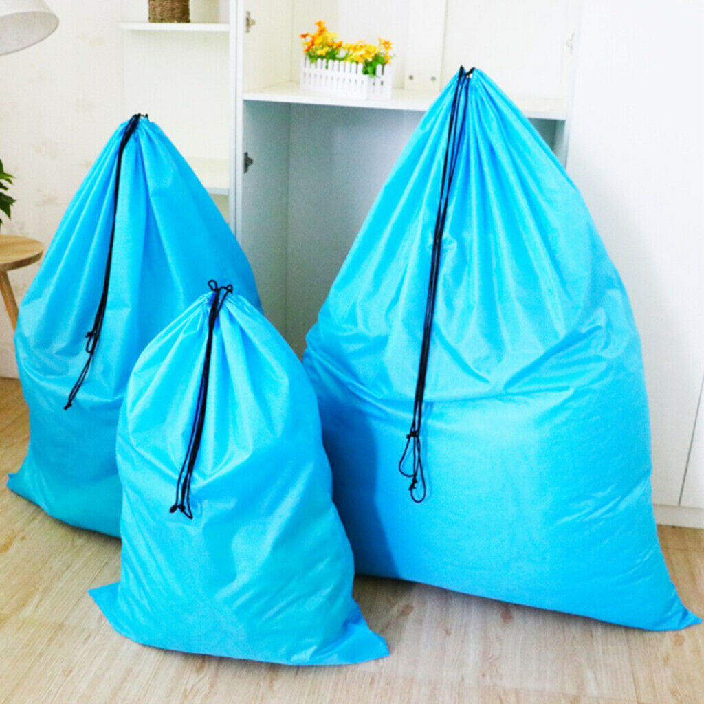 Large Capacity Bag Waterproof Drawstring Storage Pouch Sack Blue 50x70cm