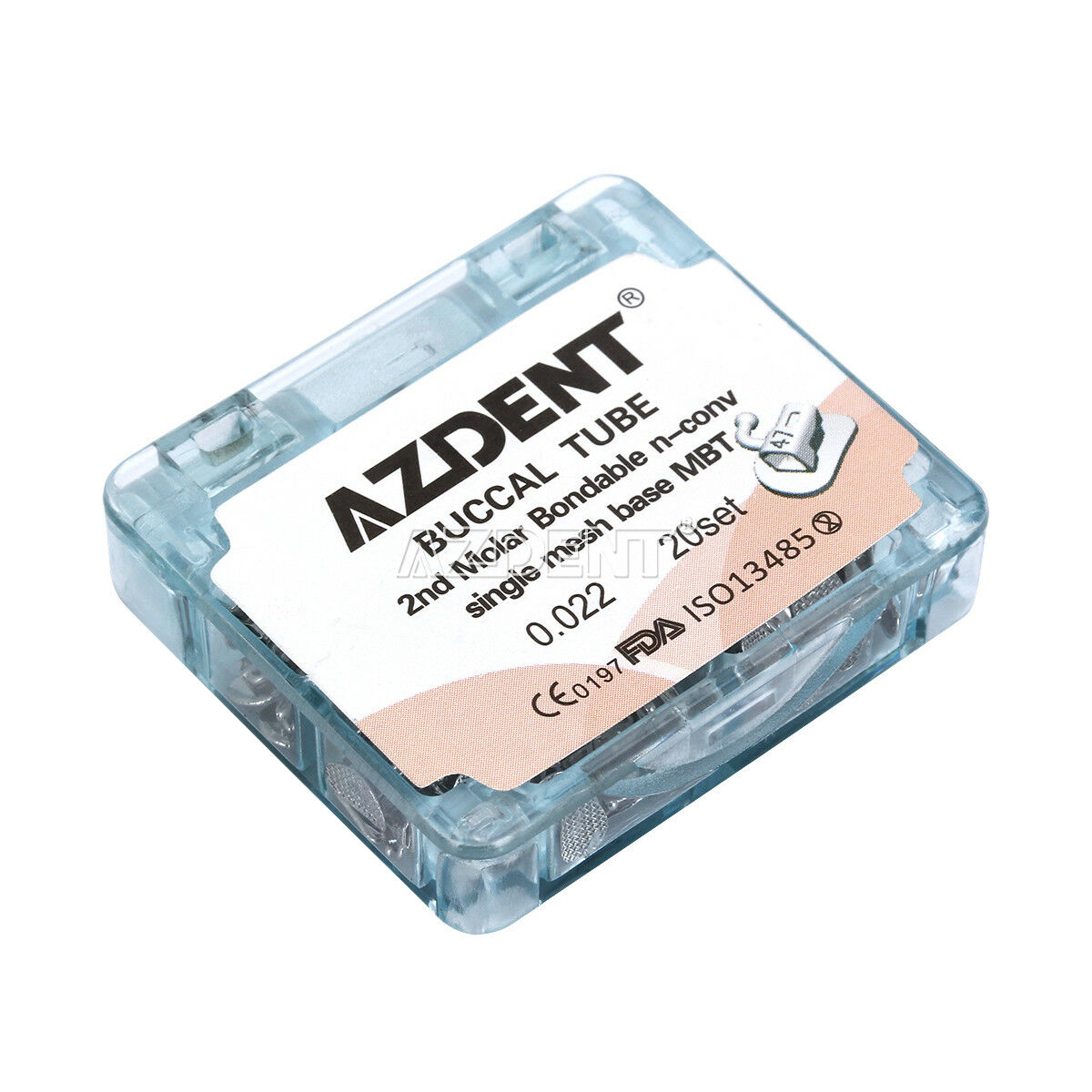 5 X AZDENT Dental Ortho Buccal Tubes 2nd Molar MBT 022 Non-Conv Split Bonding