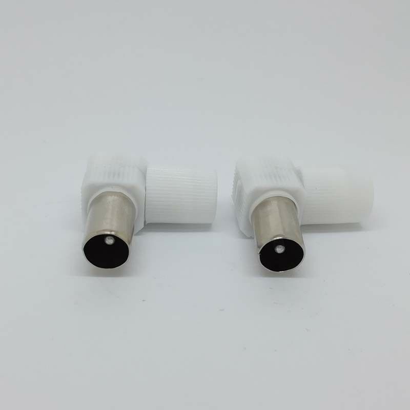 2pcs 90 angle FM Atenna Male to Female PAL TV RF Coxial Connector Adapter Plug