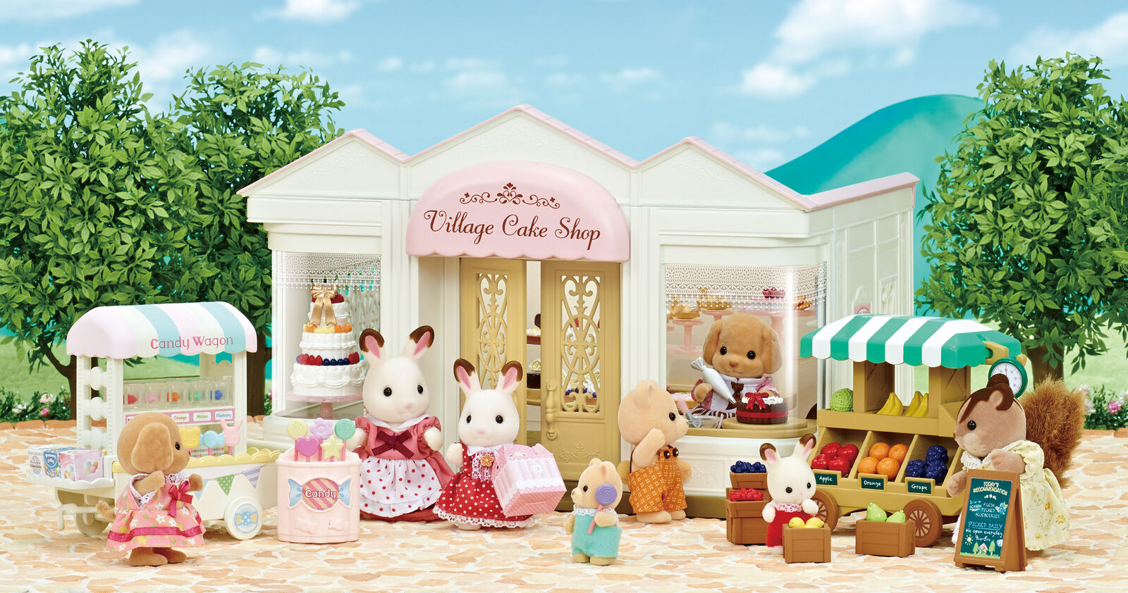 New! 5266 Sylvanian Families Candy Wagon Set inc Over 30 Pieces Girls Age 3yrs+