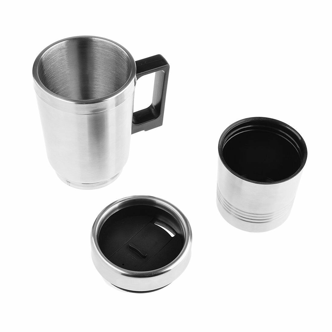 Stainless Steel 12V Car Auto Adapter Travel Mug Thermos Heating Cup Kettle 1pcs