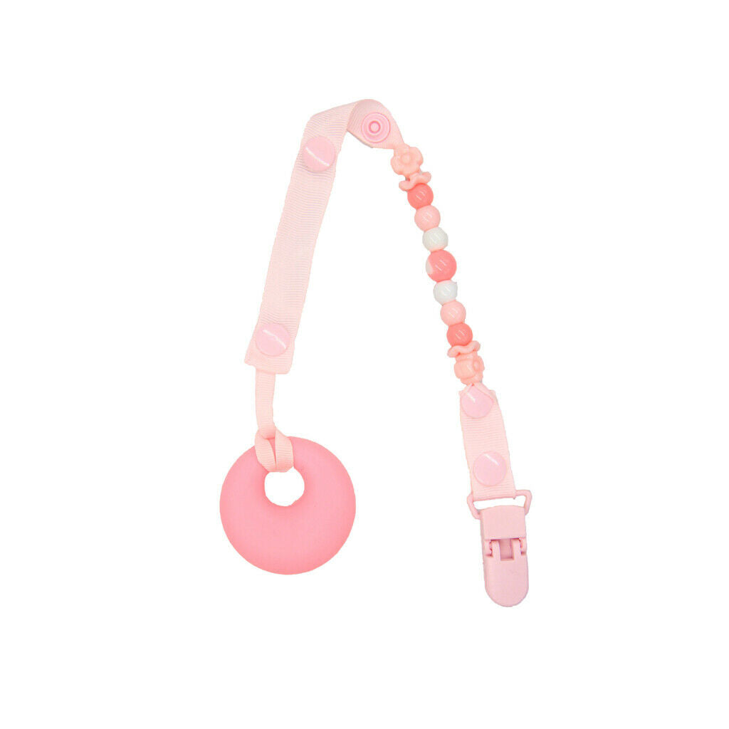Baby Teething Necklace Kids Teether Nursing Beads Pendant Round Pink