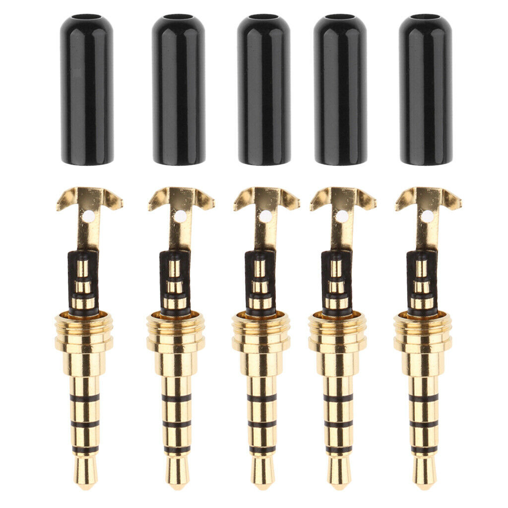 5 lot 3.5mm Male Repair Headphone   Plug Metal DIY Stereo Audio Soldering
