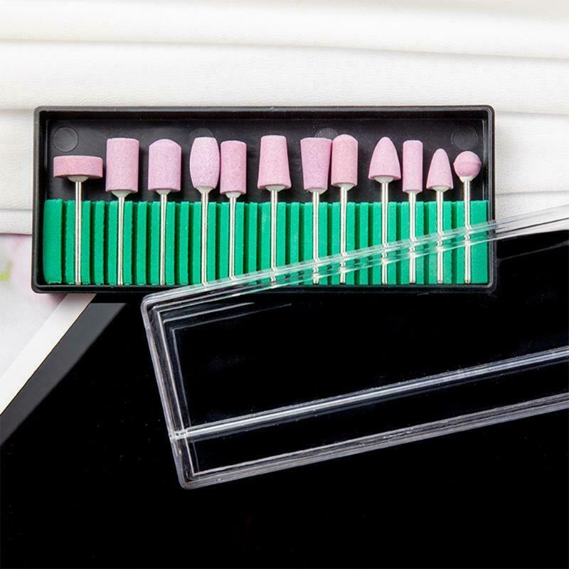 Quartz Milling Head Replacement Electric Grinding Cutters Nail Art with BOX