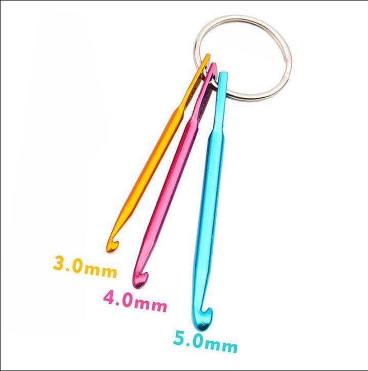3 Pcs Crochet Hooks Key Chain DIY Weaving Tools Crochet Needles Craft  Key Rings