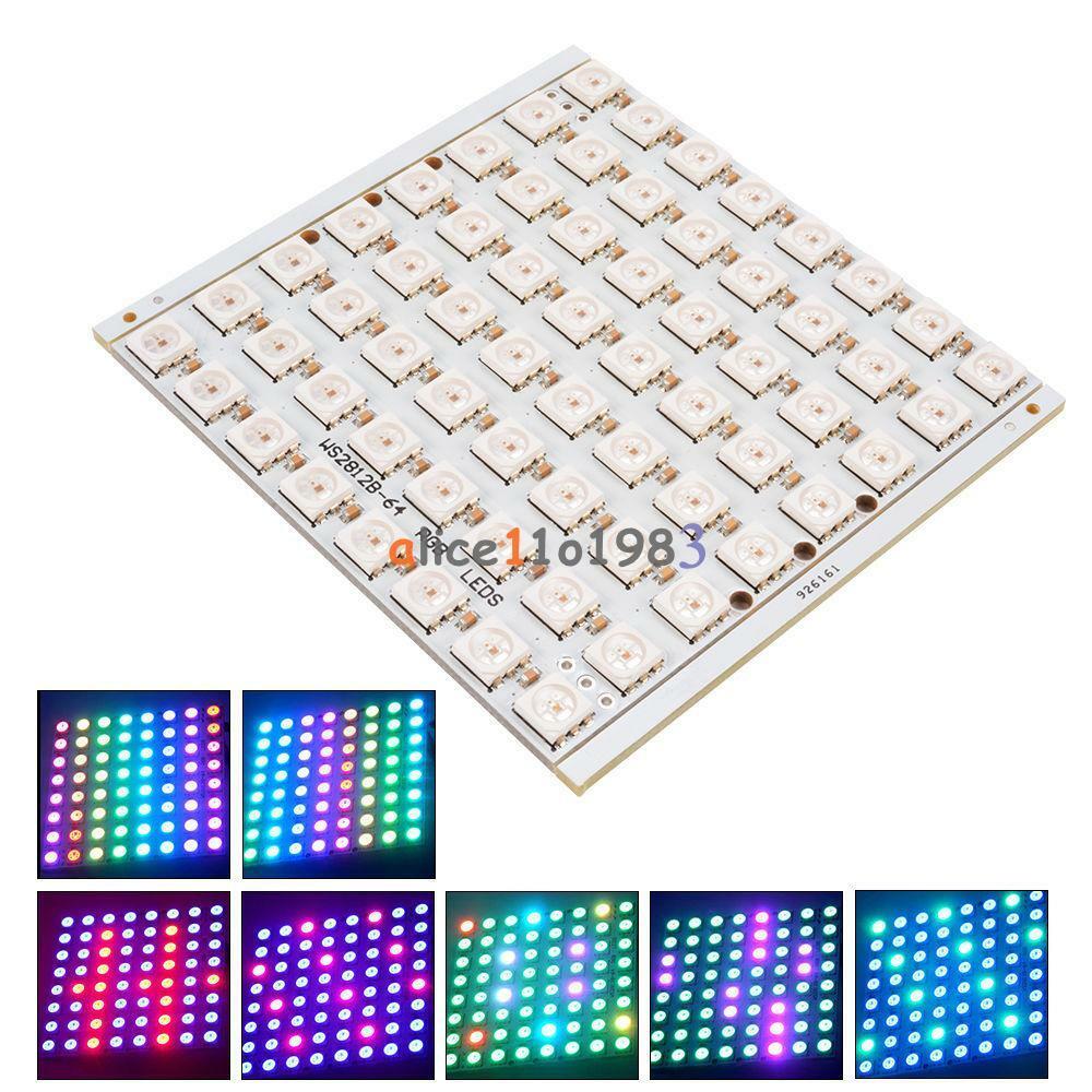 WS2812B 8x8 64-Bit Full Color 5050 RGB LED Lamp Panel Light for Arduino OS857