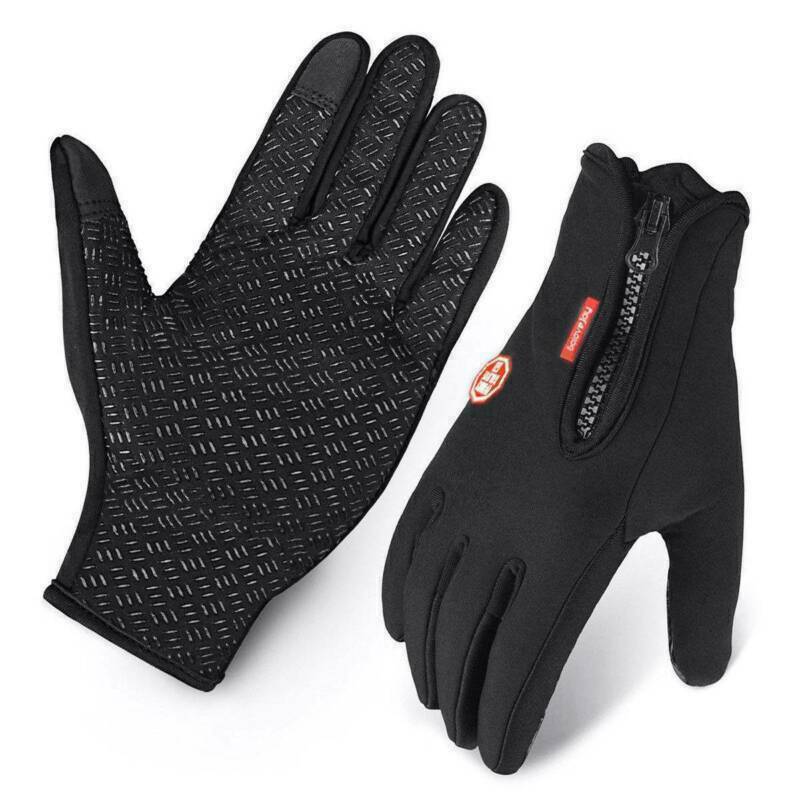 Black Men's Winter Warm Windproof Waterproof Thermal Touch Screen Ski Gloves
