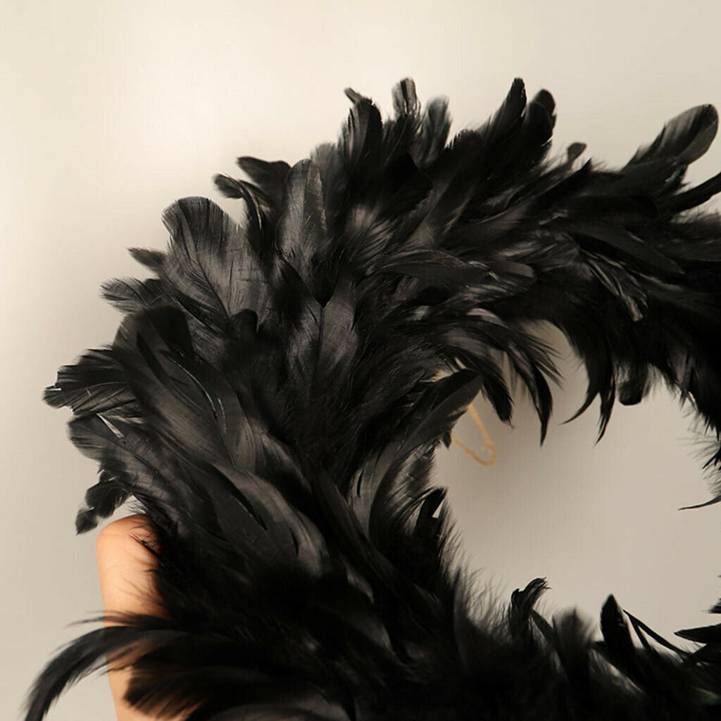 16inch Feather Wreath Front Door Halloween Party Wreath Home Decoration