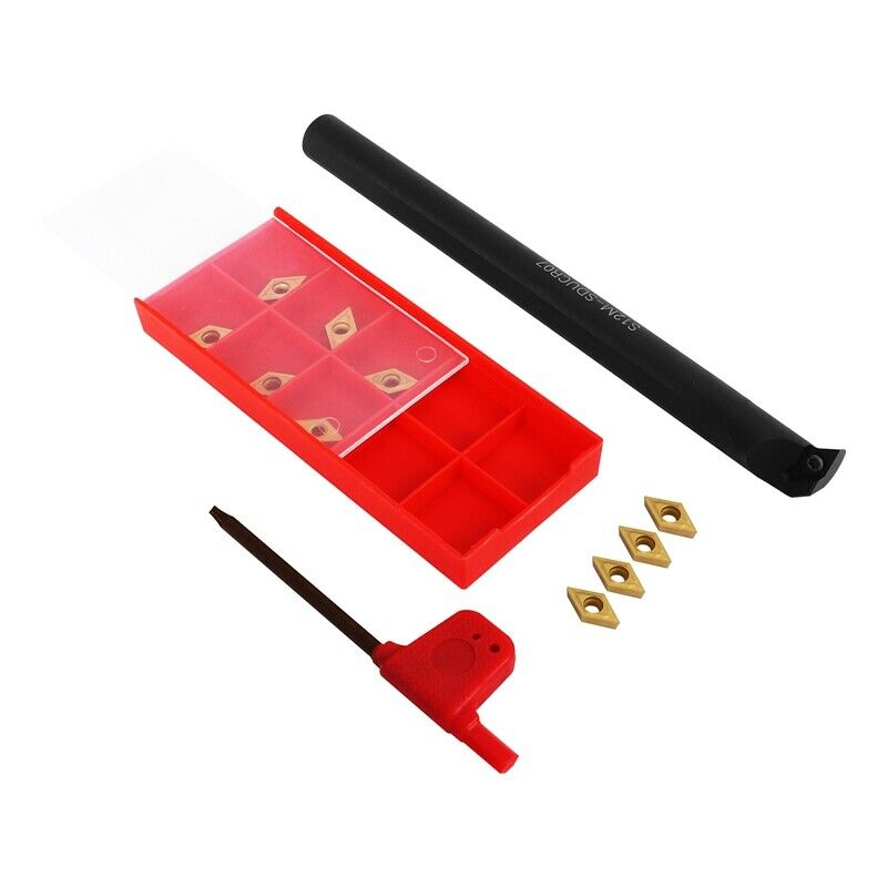 12Pcs Dcmt0702 Carbide Inserts + S12M-Sducr07 Bo Bar 150Mm With Wrench For CncX1
