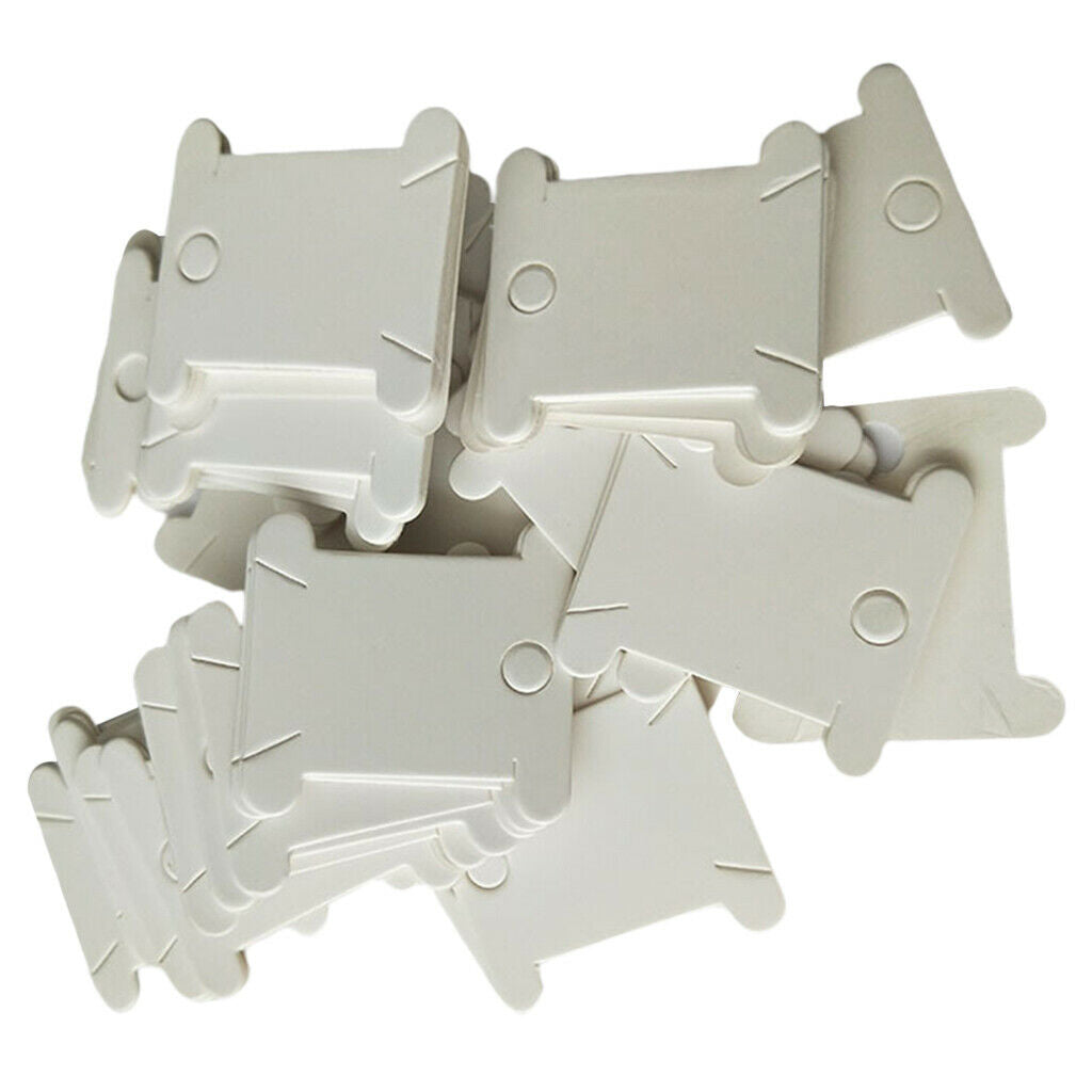 200pcs Cardboard Thread Floss Bobbins Ribbon Twine Reel Organizer -