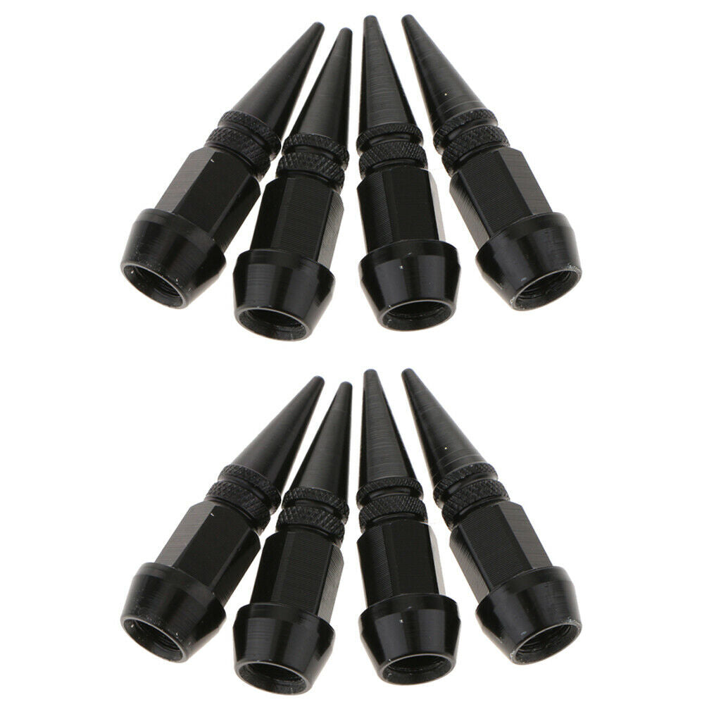 8 Pieces Spike Wheel Tire Valve Stem Car Truck Air Caps Covers 45mm Black