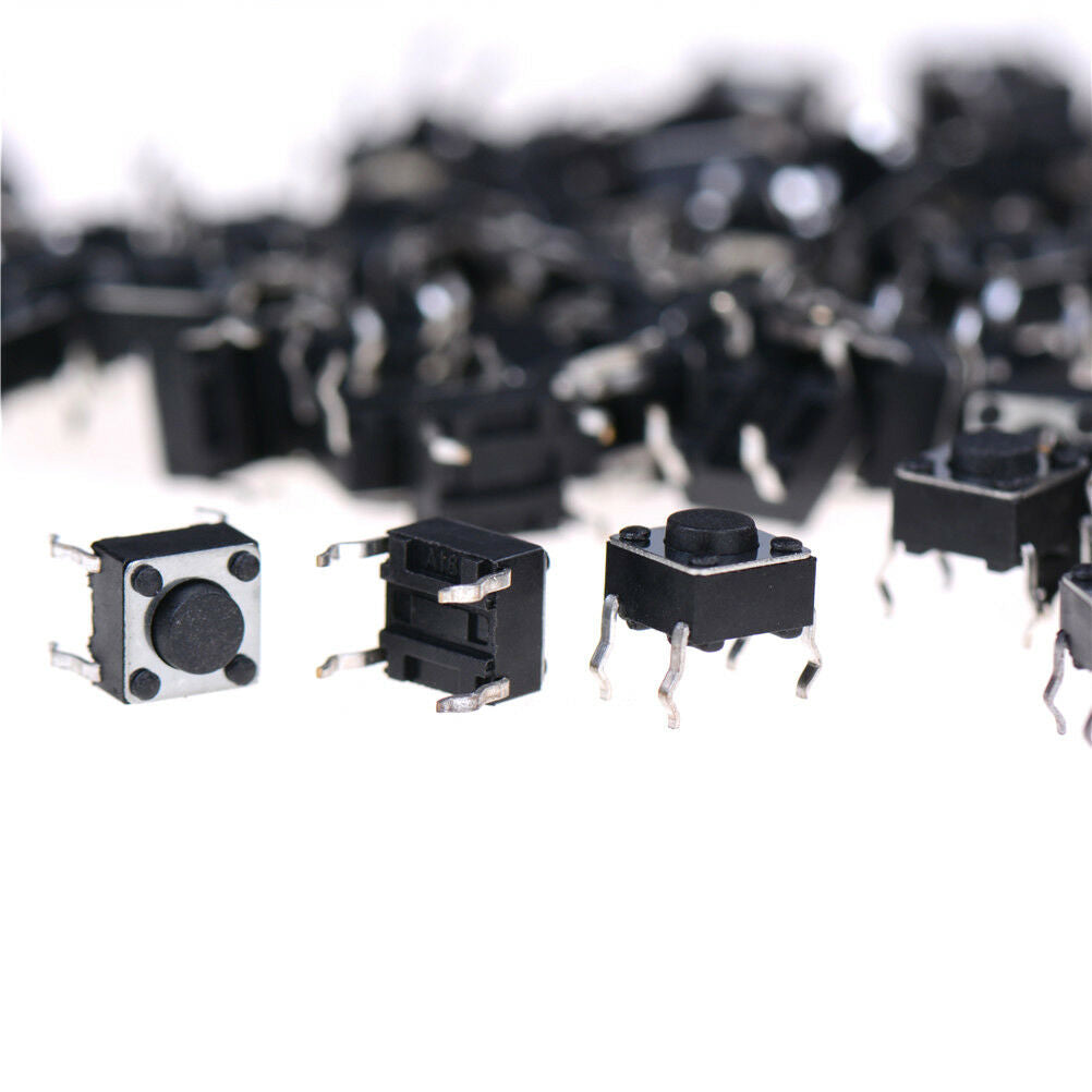100Pcs 6x6x4.5mm Panel PCB Momentary Tactile Tact Push Button Switch  Re
