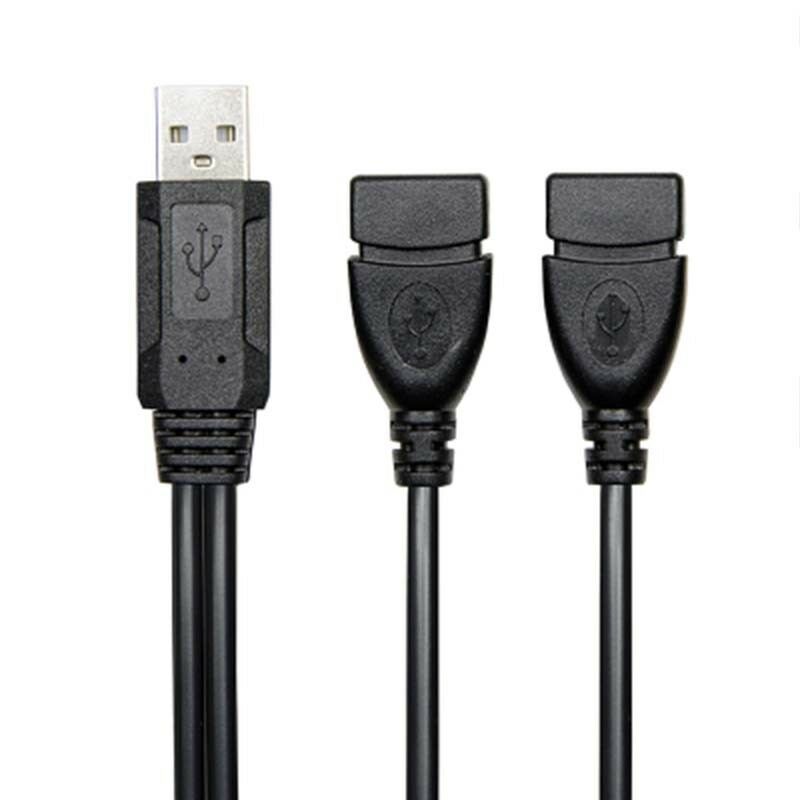 Double USB Extension A-Male To 2 A-Female Y Cable Cord Power Adapter Splitter