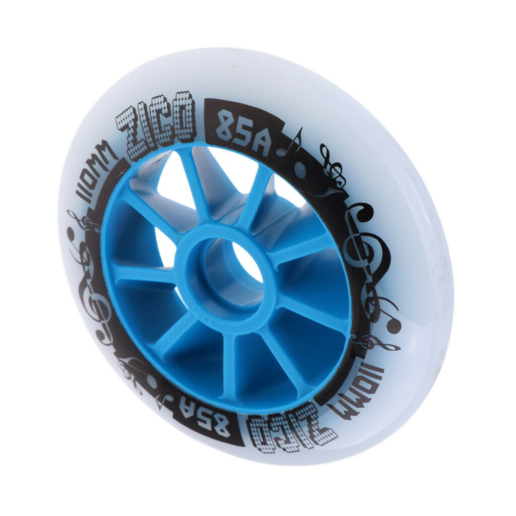 6X Outdoor PU Roller Inline Skates Wheel Replacement Racing Wheels 110mm Blue