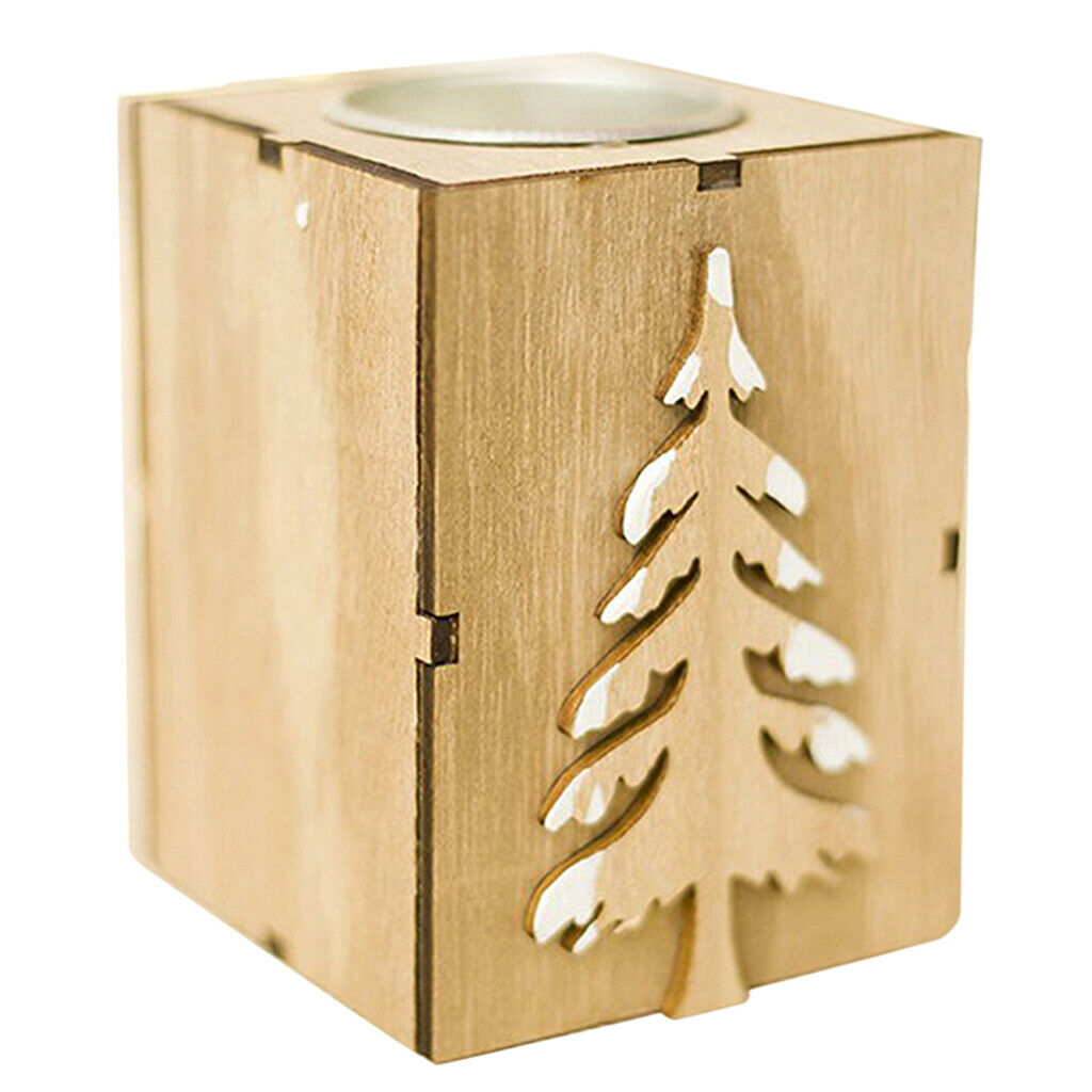 Wooden Candle Holder Tea Light Holder for Christmas Decoration Tree