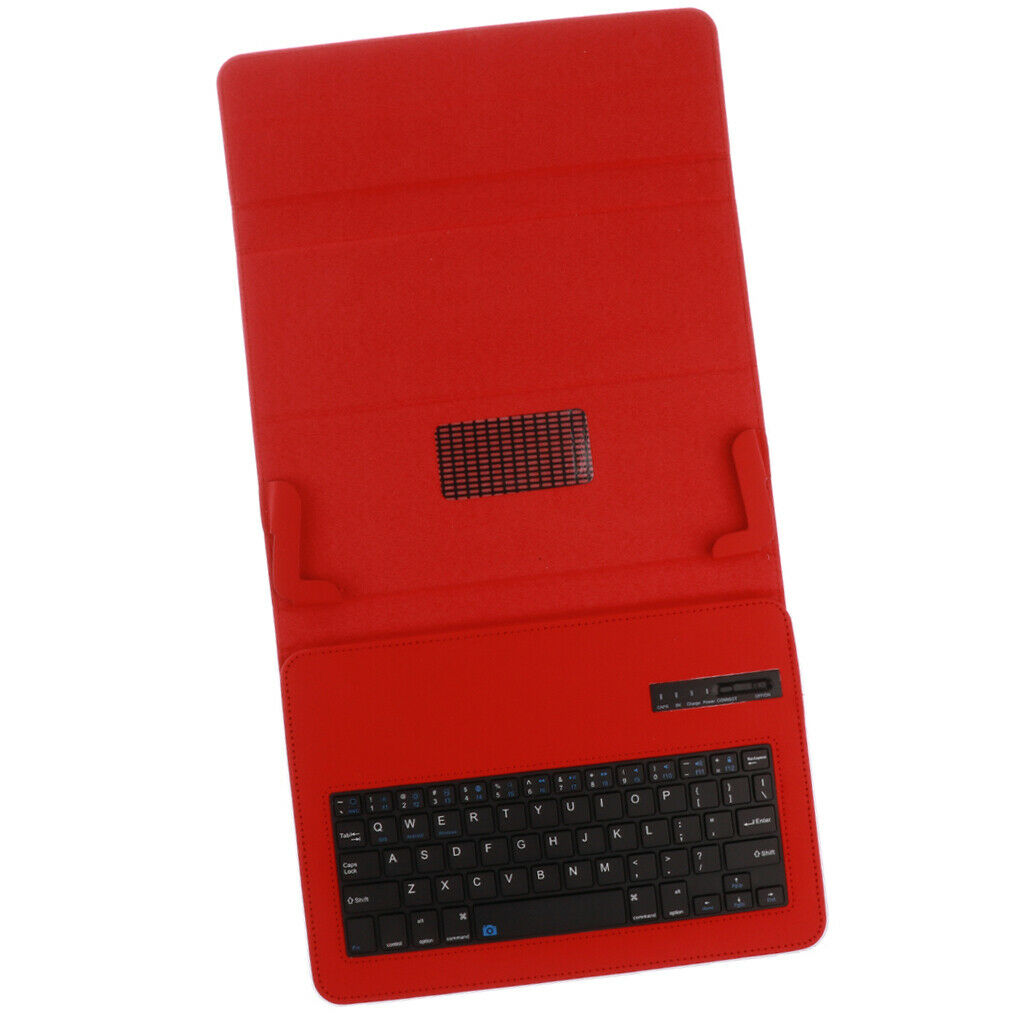 Universal 9-10inch Tablet Bluetooth Keyboard with PU Leather Case Red