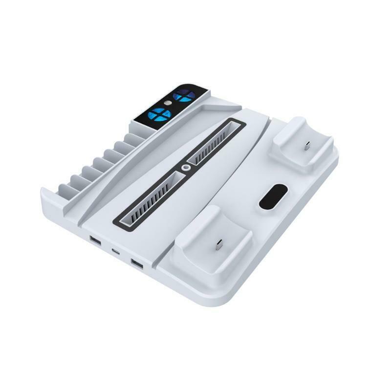 Dualsense Dock Cradle Charging Station Host Cooling Fan Game Disc Holder for PS5