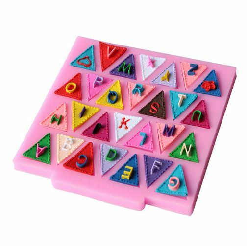 1pcs Silicone Mold Letter Flag Lace Cake Decorating Baking  Chocolate Mould