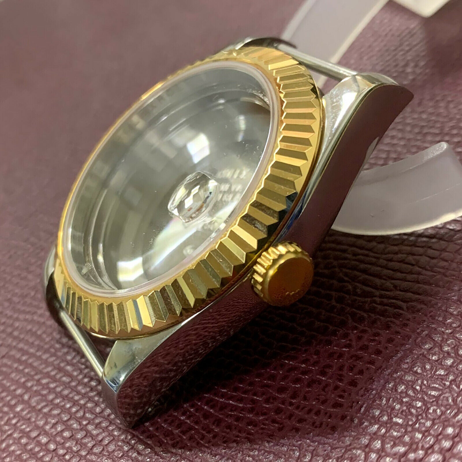 For 3135 Automatic Movement 41mm SS Watch Case Bezel Ring w/ Sapphire Mirror