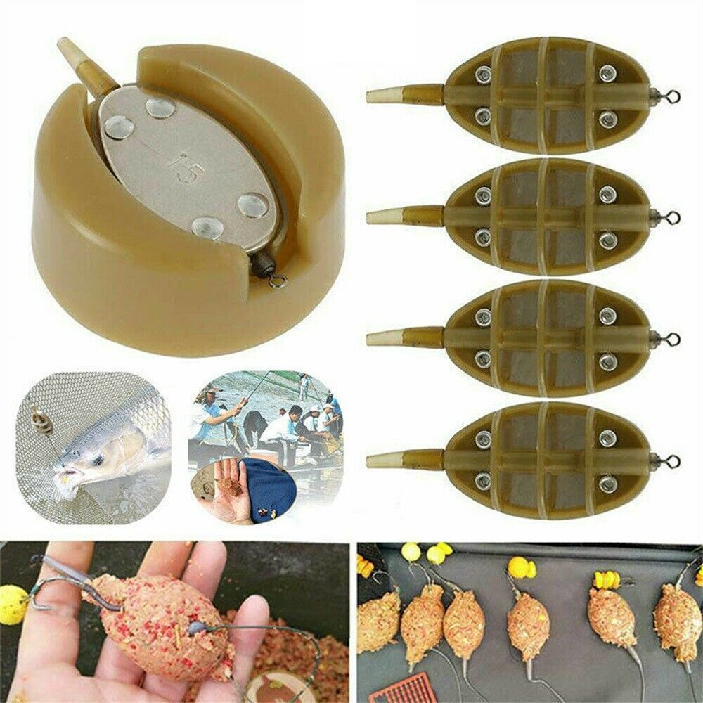 shing ToolsOutdoor 4+1 Mould Kit Inline Method Feeders Bait Holder Lead Sinker