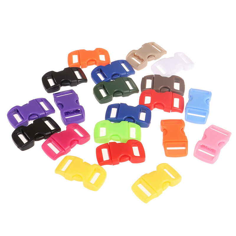 20x 3/8"10mm Wide Side Release Buckle Pacord Bracelet DIY Dog Coll Strap .l8